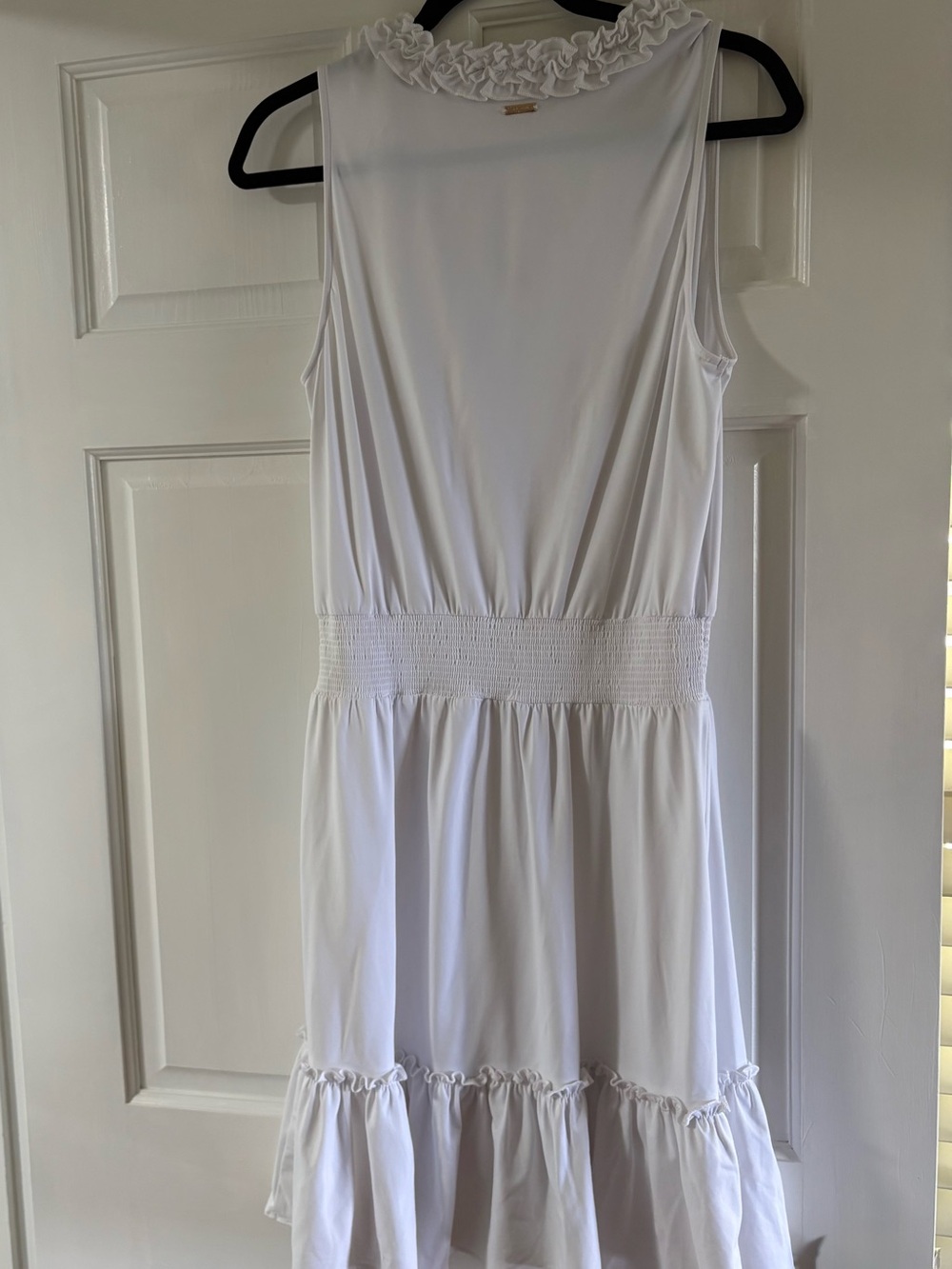 Cabana Life White Ruffle Neckline Tank